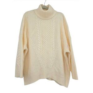 Vintage Express Oversized Cable Knit Turtleneck Sweater Size XL